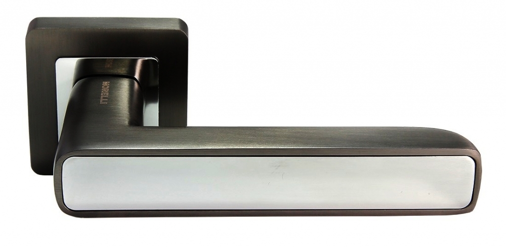 Ручка дверная межкомнатная Morelli MH-44 GR/CP-S55 графит/полированный хром