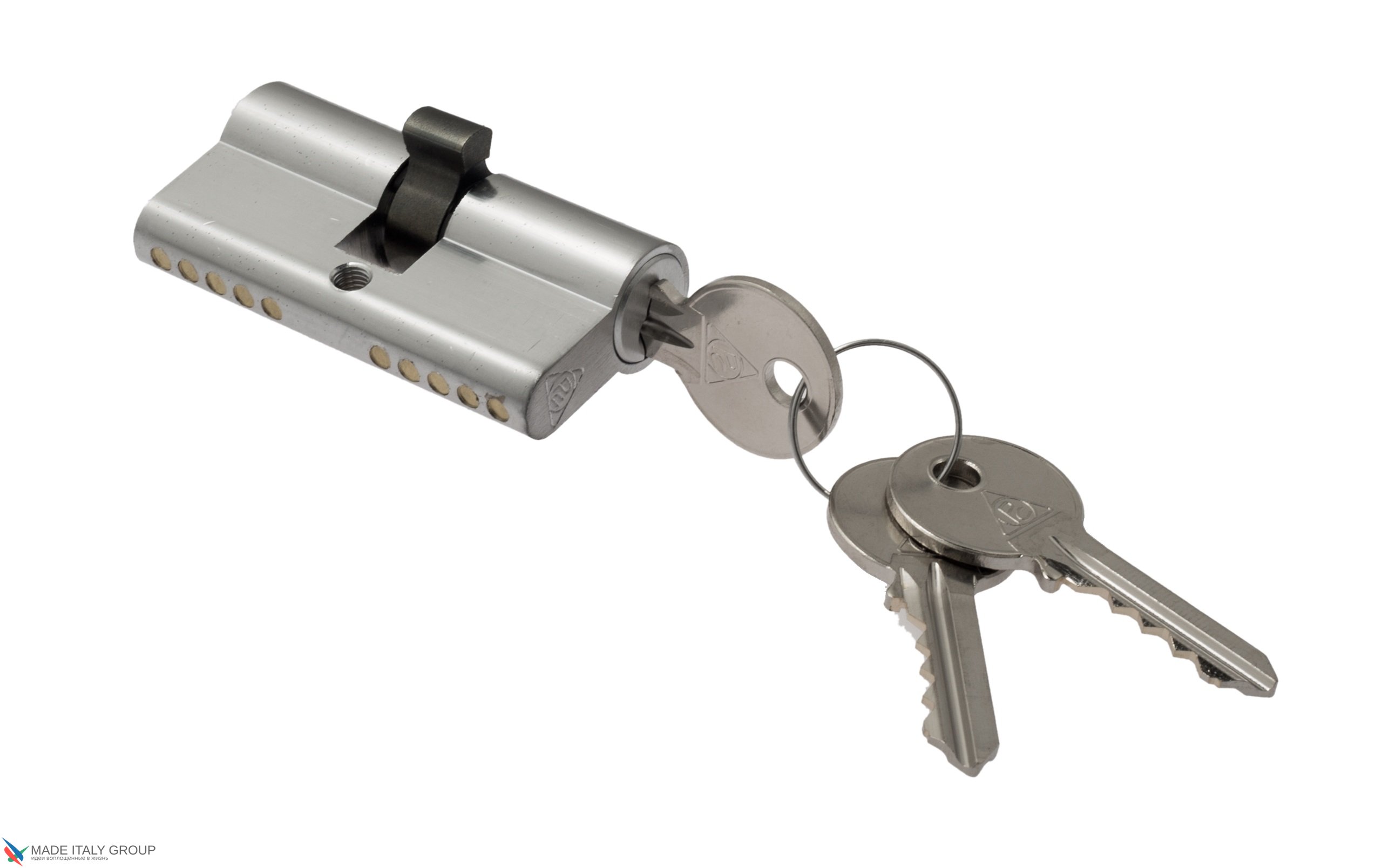 Цилиндровый механизм ключ-ключ Venezia 25/10/35 матовый хром