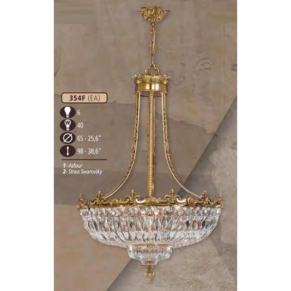 Люстра подвесная Riperlamp 354F/6 EA CRYSTAL ASFOUR