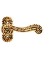 Ручка дверная Morelli Luxury LOUVRE V OSA на фигурной розетке, цвет матовое золото, латунь