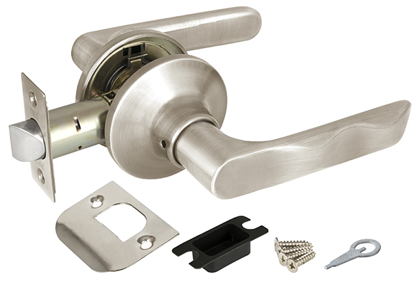 Ручка защелка (кноб) дверная нажимная с защелкой Punto 6024 SN-P (без фик.) мат. никель