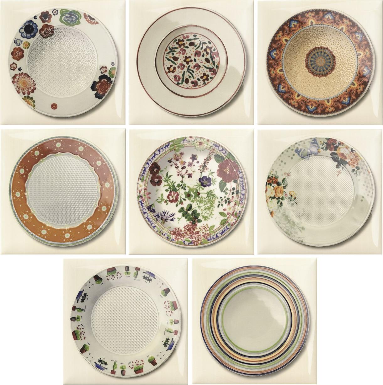 Плитка керамическая Mainzu Lucciola Decor Piatto (8 видов) декор 20х20