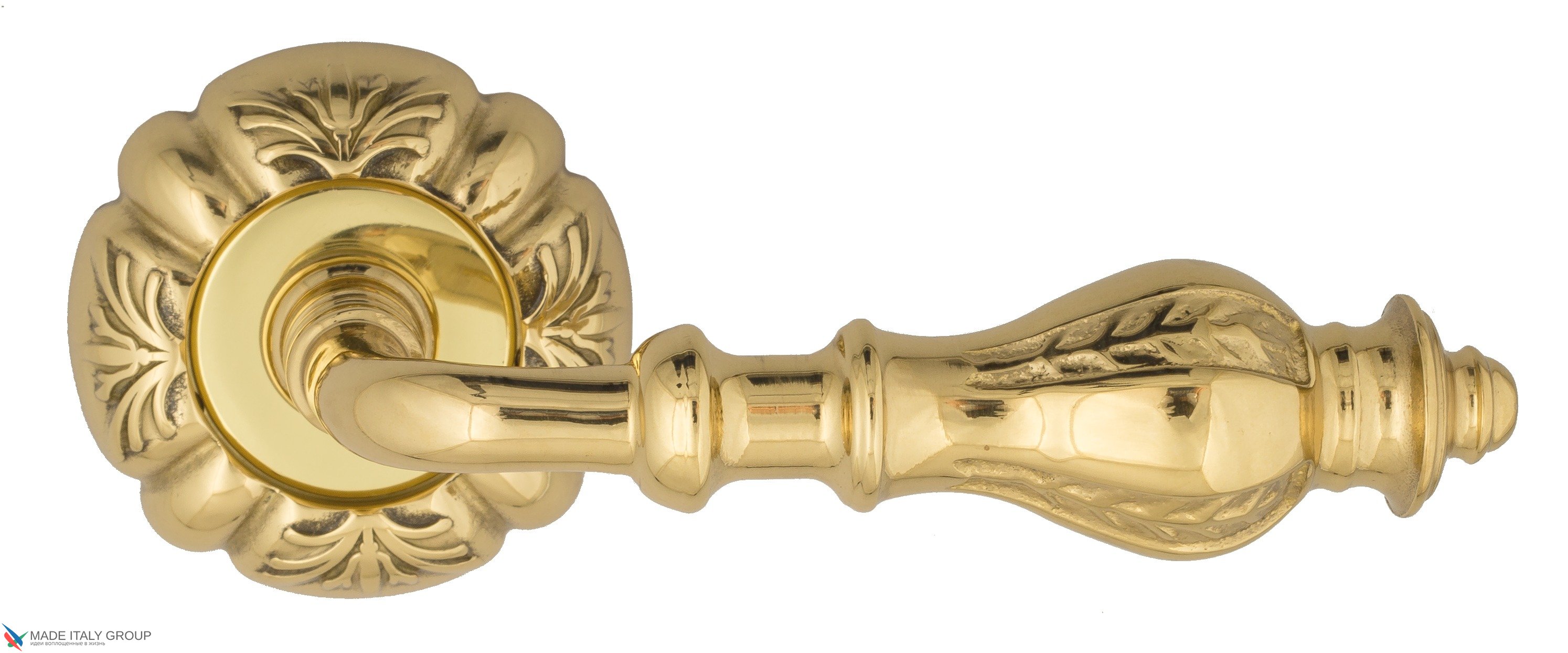 Дверная ручка Venezia "GIFESTION" D5 полированная латунь