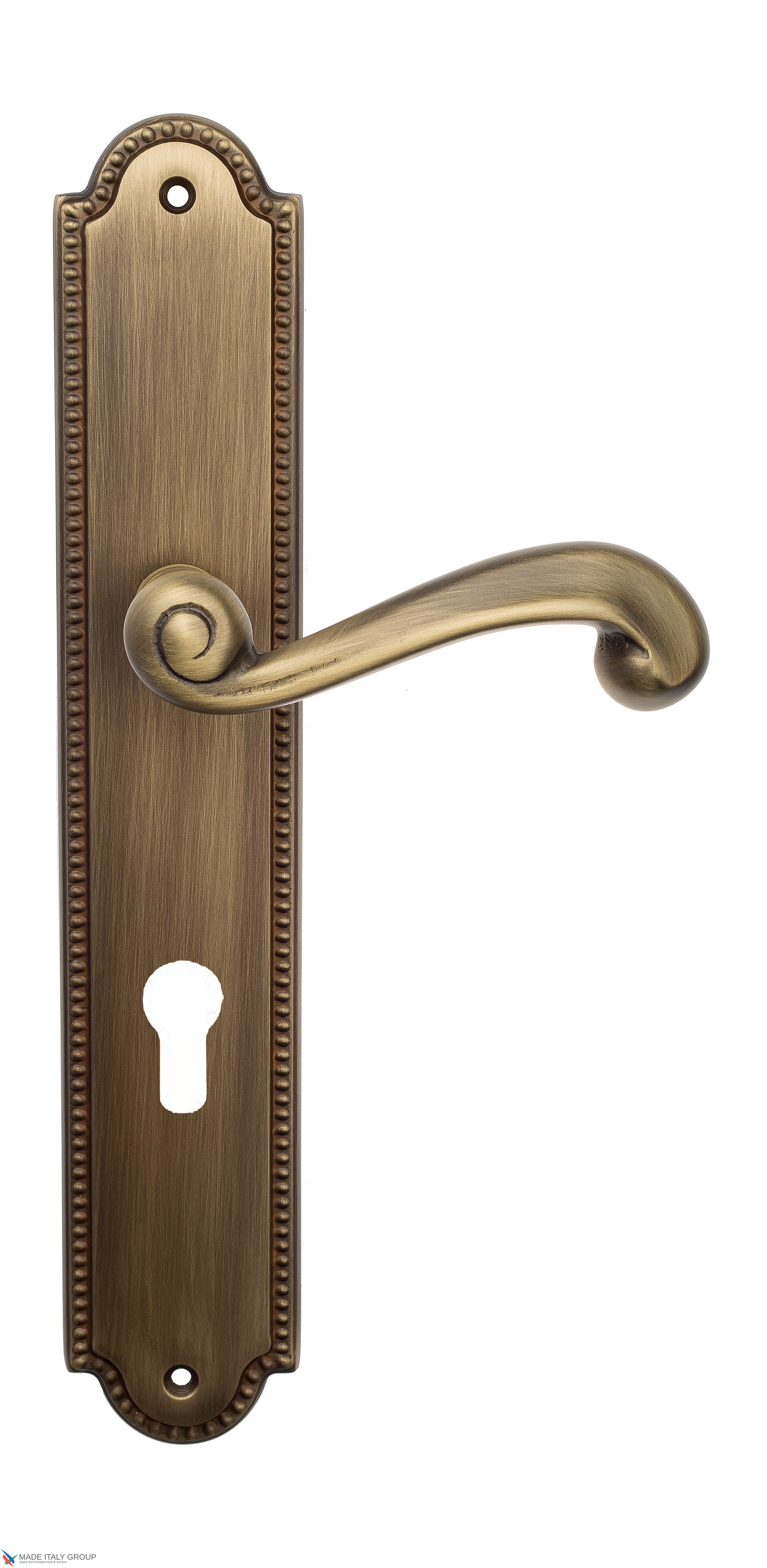 Дверная ручка Venezia "CARNEVALE" CYL на планке PL98 матовая бронза