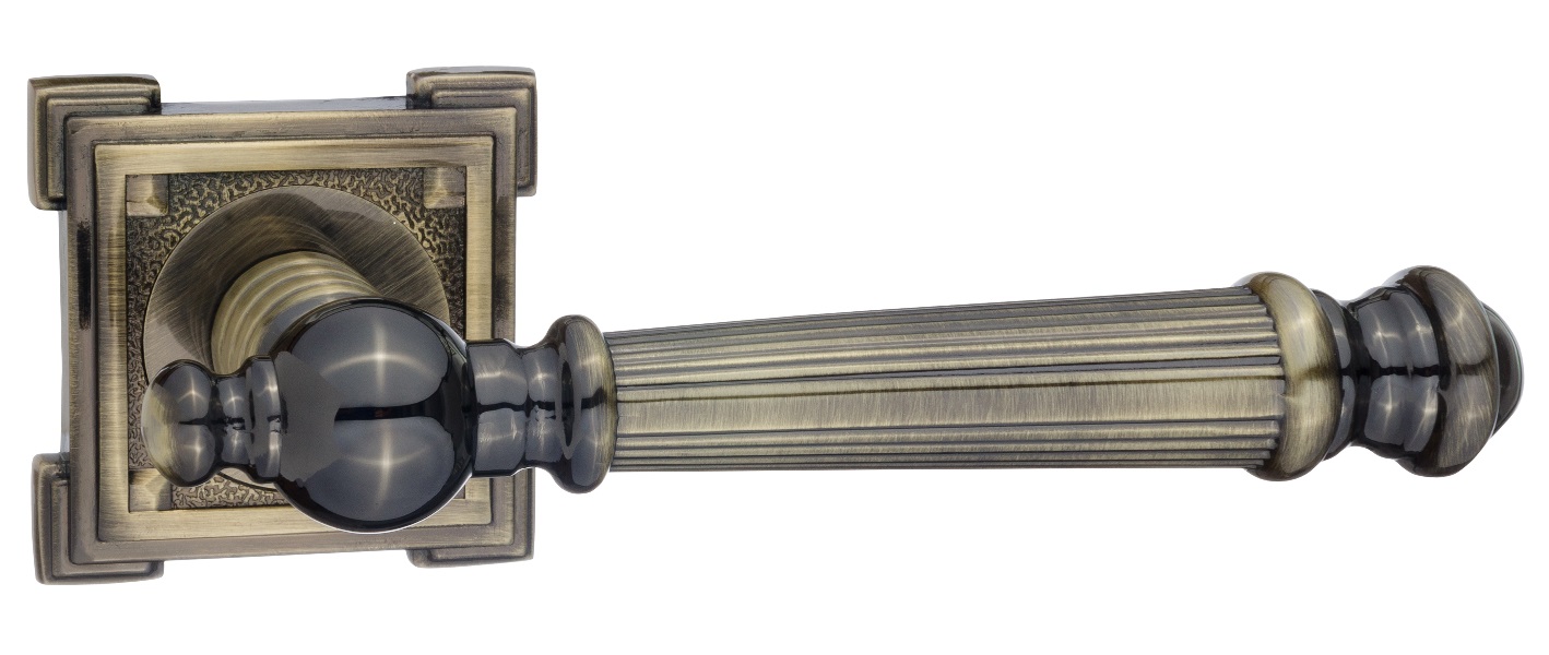 Ручка дверная Classic RENZ INDH 69-19 AB "Валенсия", бронза ант., декорат.роз.