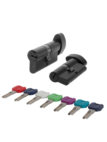 Цилиндровый Punto (Пунто) механизм MaxPro7002Knob70mm(30+10+30) BL черный 7key с вертушкой