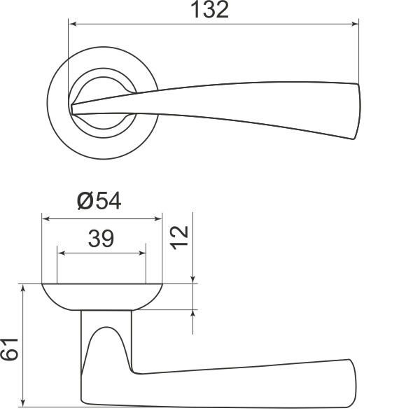 Комплект на 2 двери - Ручка Armadillo дверная R.LD54.Columba (Columba LD80) AB/GP-7 бронза/золото