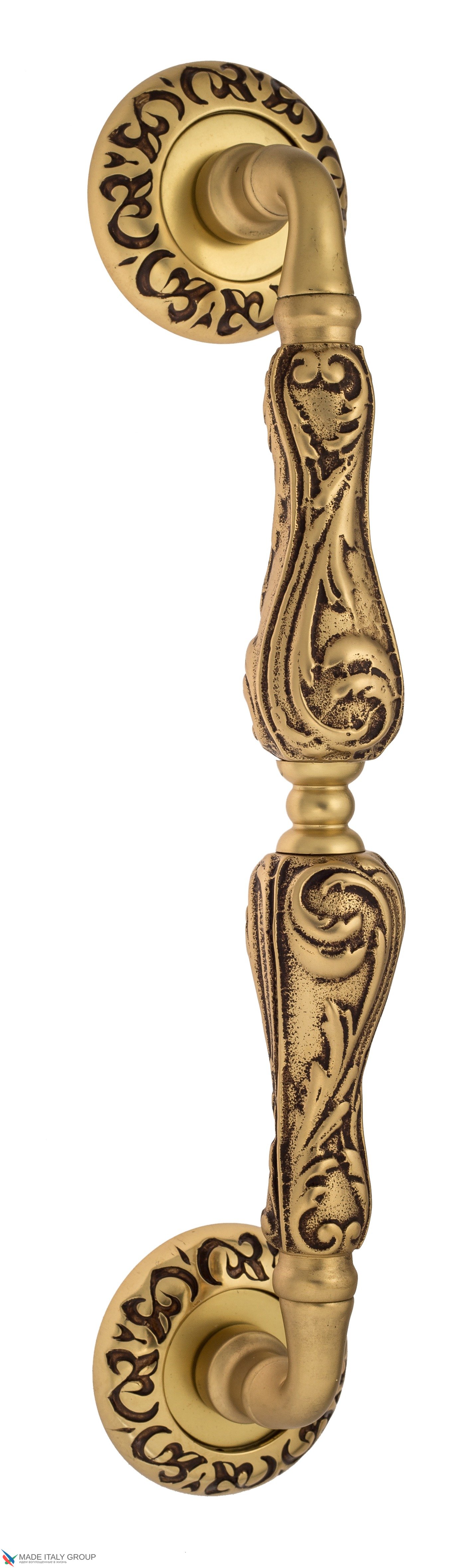 Ручка скоба Venezia "MONTE CRISTO" 320мм (260мм) D4 французское золото + коричневый