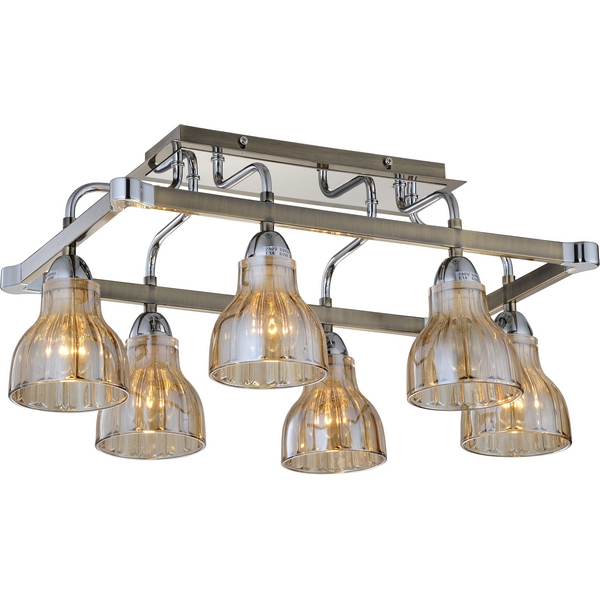 Люстра потолочная N-Light 411-06-53CAB chrome + antique brass