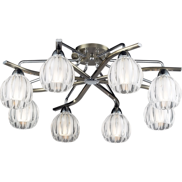 Люстра потолочная N-Light 404-08-13 chrome + antique brass