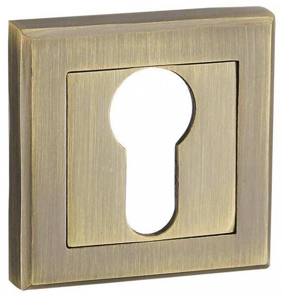 Накладка дверная с квадратным основанием под цилиндр Punto ET QL ABG-6 зеленая бронза