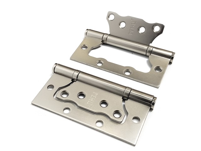 Петля стальная RENZ IN100-2BB FH MSN безВР 100*75*2,5, 2 подшипника, б/колп., никель супер матовый (без врезки)