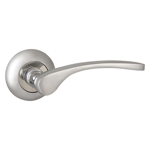 Ручка дверная межкомнатная Ajax CORSA AJ SN/CP-3 матовый никель/хром, квадрат 105мм