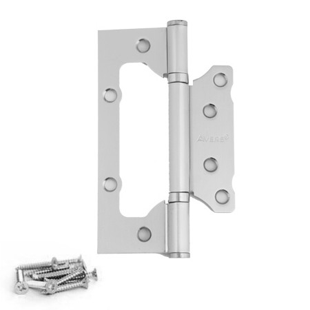 Петля стальная накладная дверная без врезки Avers 125*75*2,5-B2-NIS матовый никель