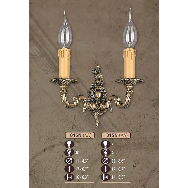 Бра Riperlamp 015N/2 AA