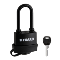 Замок Fuaro (Фуаро) навесной PL-WEATHER-3660 LS 3key BLACK удл. дужка, англ. /блистер