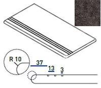 Ступень закруглённая правая Italon Contempora Carbon Gradino Round Grip Dx 620040000029 60х30