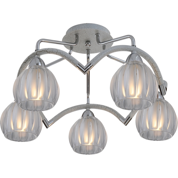 Потолочная люстра N-Light 407 407-05-13CWCBB chrome + white crack