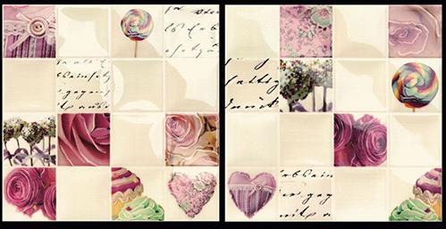 Плитка керамическая Mainzu Lucciola Volumen Dolce Cuore микс из 2 шт декор 20х20