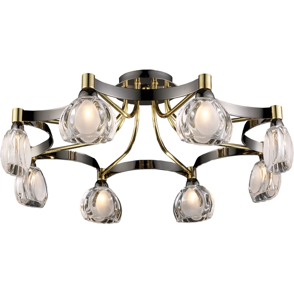 Потолочная люстра N-Light 91808 09 1808 0313 08 gold + dark chrome