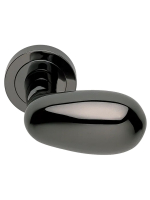 Ручка дверная Morelli Luxury UOVO R2 NIN раздельная на круглой розетке, цвет черный никель, латунь