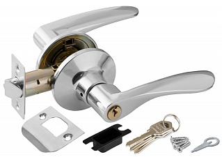 Ручка защелка (кноб) дверная нажимная Punto 6020 CP-E кл./фик. хром