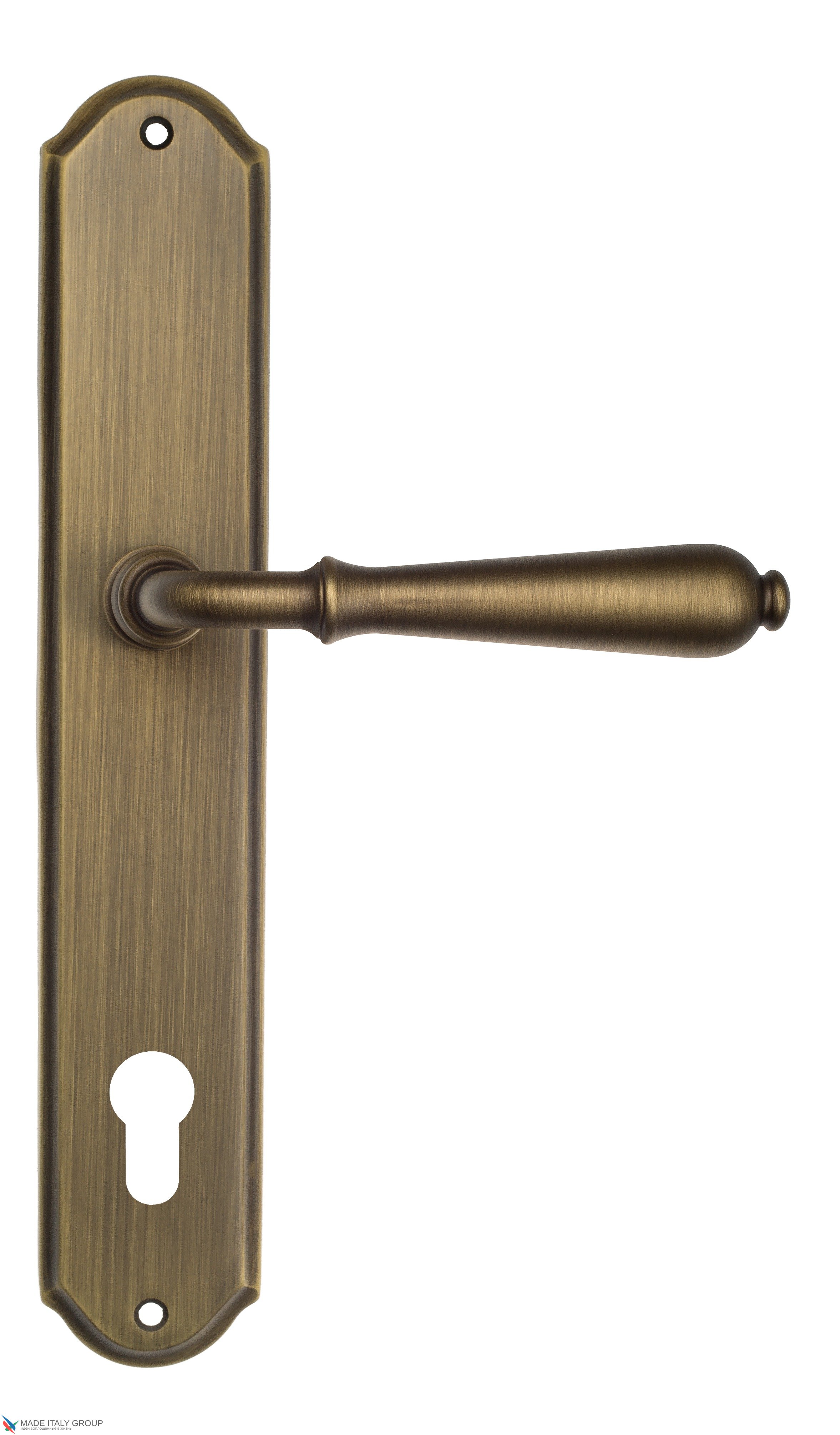 Дверная ручка Venezia "CLASSIC" CYL на планке PL02 матовая бронза