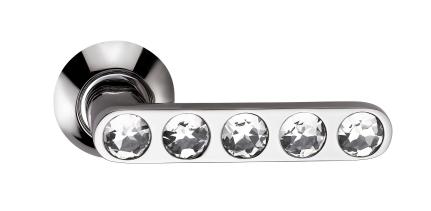 Ручка дверная межкомнатная ARCHIE SILLUR 200 P.Chrome/Crystal хром/кристалы