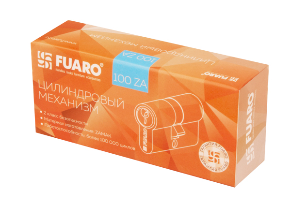 Цилиндровый механизм Fuaro 100 ZA 60 mm (25+10+25) AB бронза 5 кл.