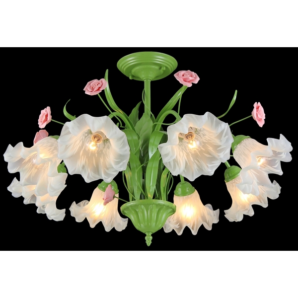 Потолочная люстра Natali Kovaltseva Rose ROSE 11462/8C GREEN