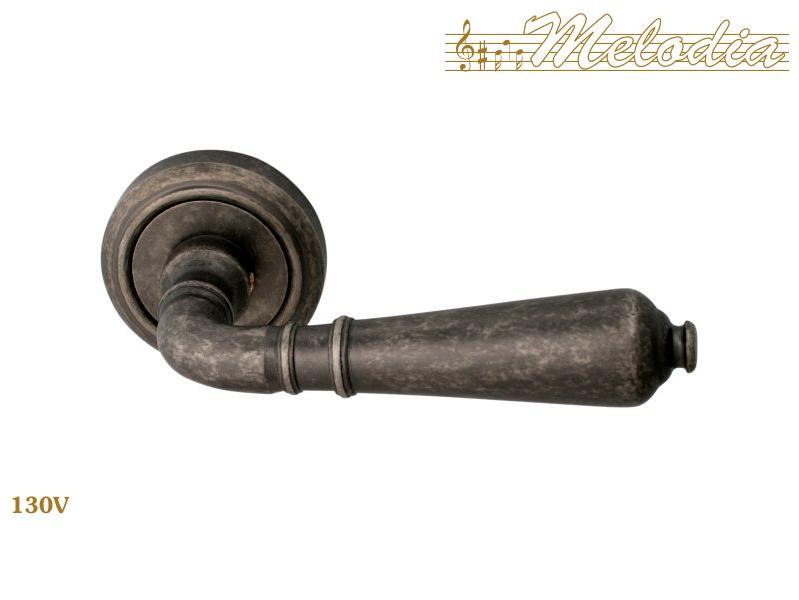 Ручка дверная межкомнатная Melodia 50V Antik 130V Античное серебро