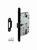 Замок дверной с пластиковым язычком Punto PL85-50 BL (черный)