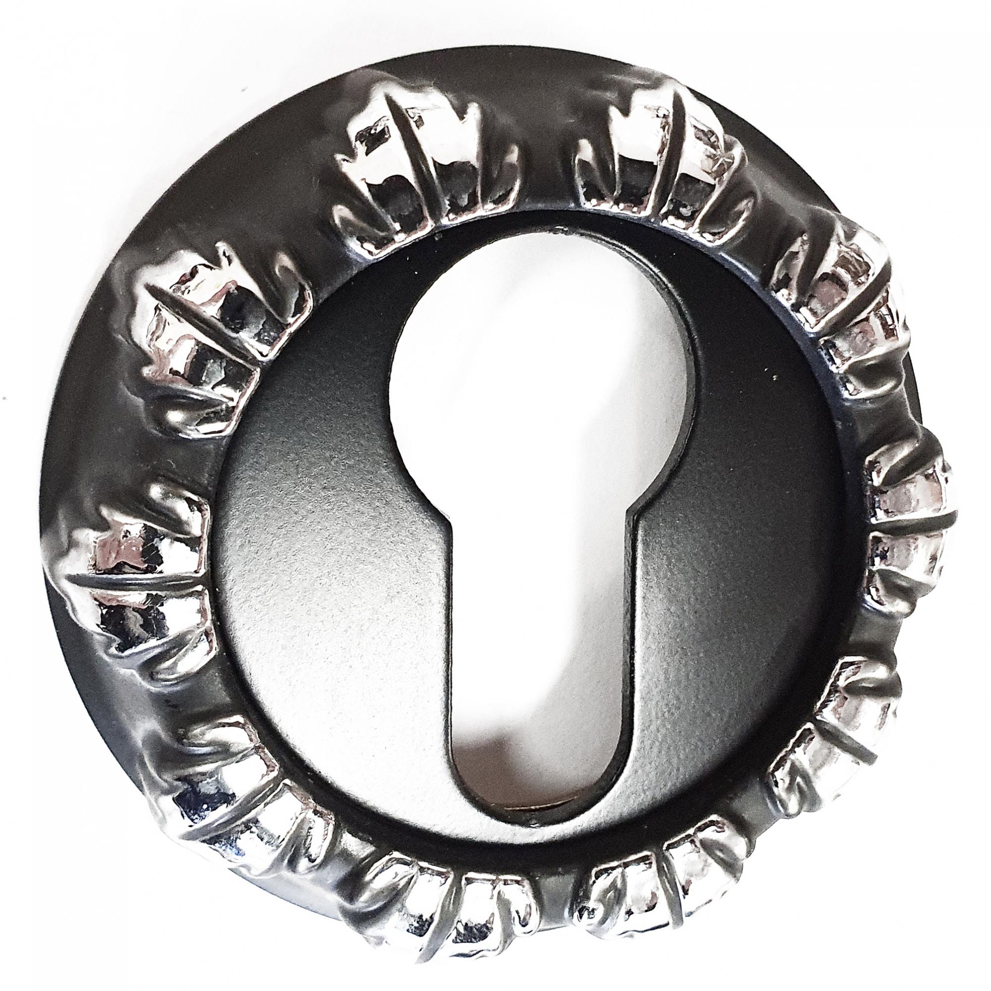 Накладка на цилиндр RENZ INET 10 B/CP черный/хром блестящий