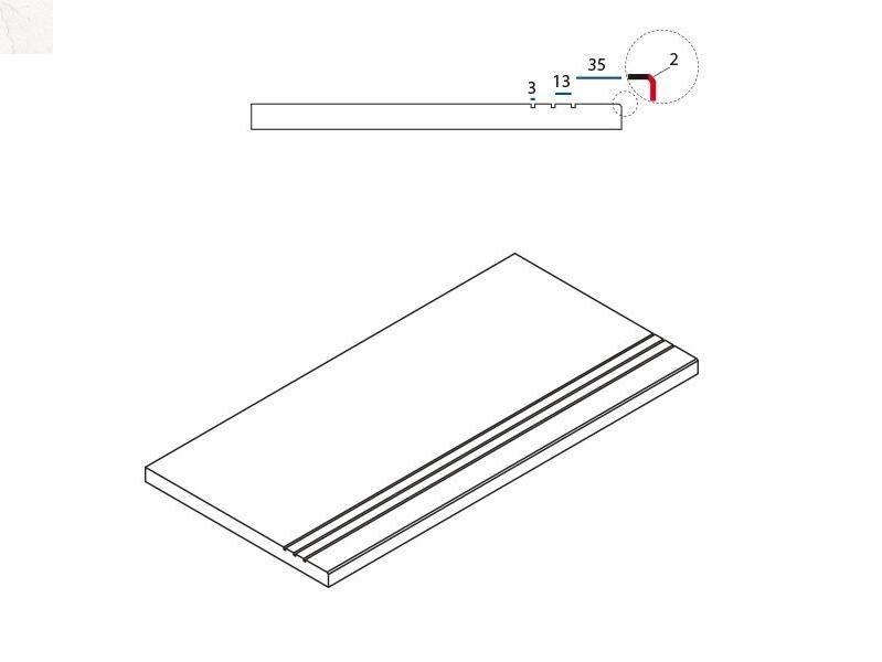 Ступень закруглённая Italon Contempora Pure Gradino Round Grip 620040000043 60х30