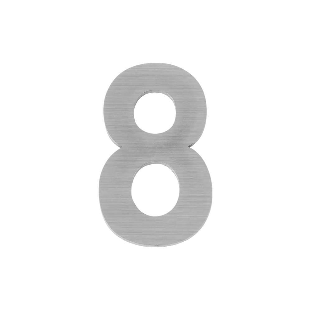 Цифра "8" самоклеящаяся SS304 (50х30) (FUARO) SSC сатинированный хром