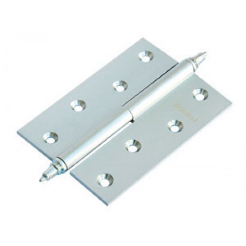 Петля дверная латунная с короной толщ 3 мм. правая Morelli MB 100X70X3 SN R C никель