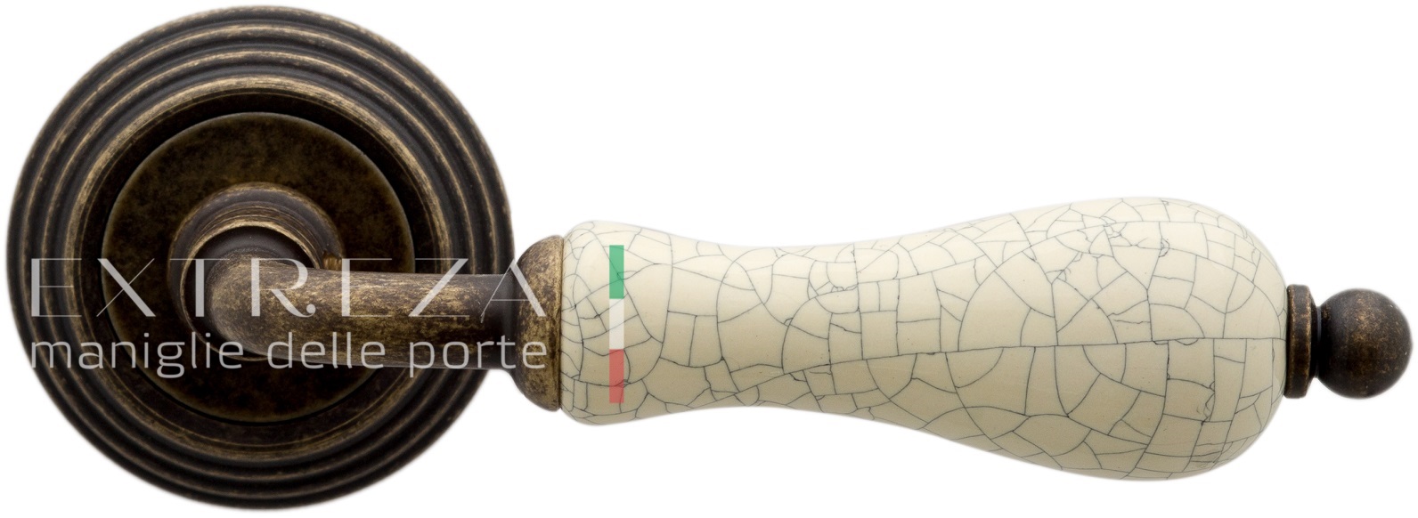 Ручка дверная Extreza DANA CRACKLE (Дана кракле) 306 на розетке R05 античная бронза F23