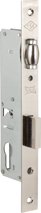 Корпус узкопрофильного замка с роликовой защёлкой KALE KILIT 155 (30 mm) w/b (никель)