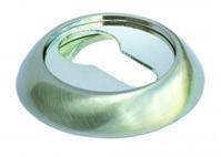 Накладка дверная с круглым основанием под цилиндр Morelli MH-KH SC/CP матовый хром/хром