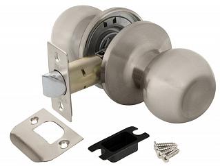 Ручка защелка (кноб) дверная круглая Punto 6072 SN-P без фик. мат. никель