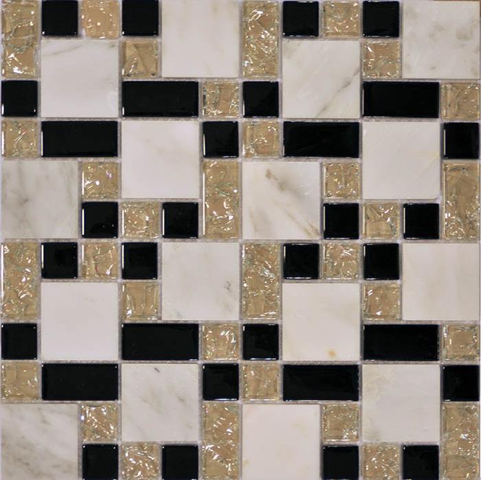 Мозаика Q-Stones стекло+камень QSG-080-FP/8 29,8х29,8