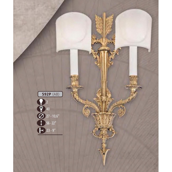 Бра Riperlamp 592P/2 AB CREAM SHADE