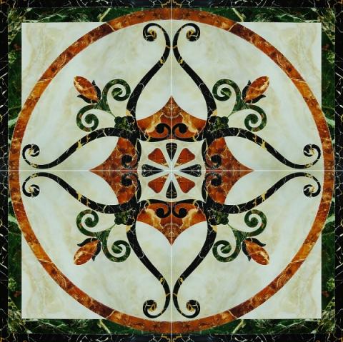 Керамогранит Infinity Ceramic Tiles Castello Fronzola Roseton Crema (4 шт.) декор 120х120