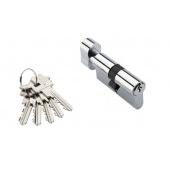 Цилиндр для замка Adden Bau CYL 5-60 KNOB Chrome хром ключ/вертушка
