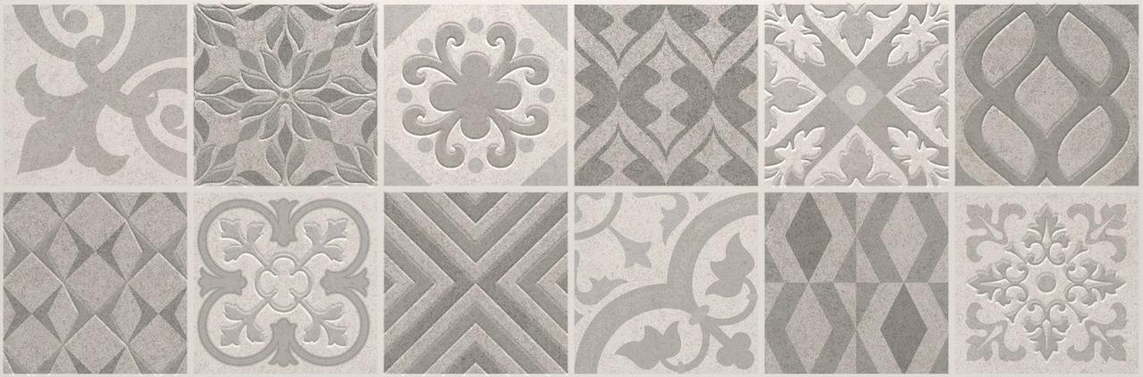 Плитка керамическая Azulejos Benadresa Benadresa Reine Mosaico Vintage Silver настенная 30х90