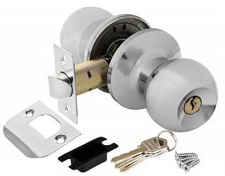 Ручка защелка (кноб) дверная круглая Punto 6072 CP-E кл./фик. хром