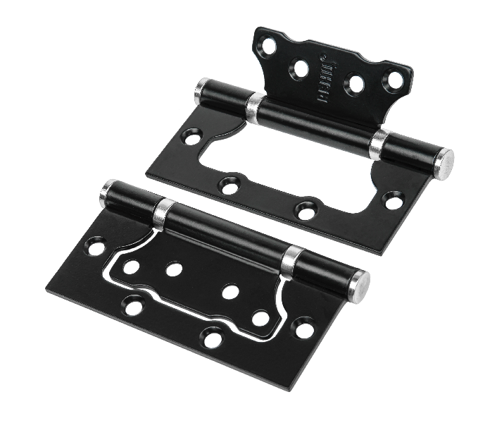 Петля стальная RENZ IN100-2BBFH B/CPбезВР 100*75*2,5, 2 подшипника, б/колп., черный/хром блестящий (без врезки)