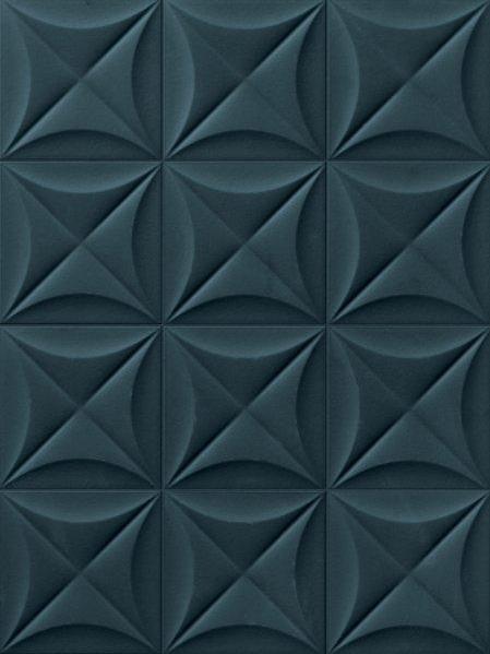 Плитка керамическая Marca Corona 4D Flower Deep Blue настенная 20х20