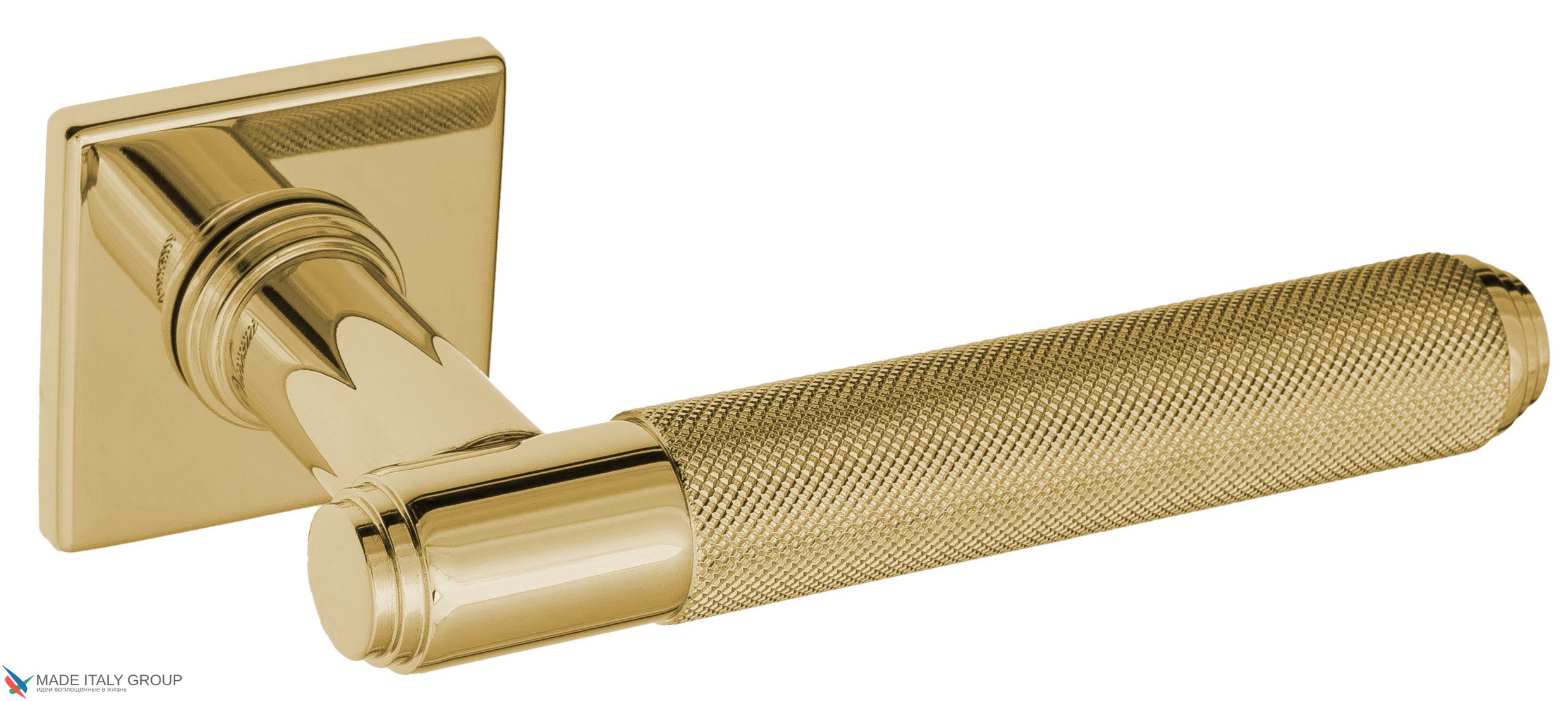Дверная ручка Venezia "EXA ZIG" FSS полированная латунь