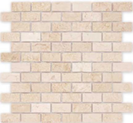 Мозаика Карамелле Pietrine Botticino MAT чип 23x48х4 29,8х29,8